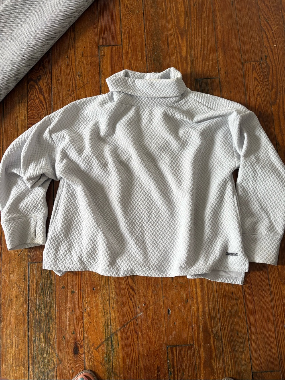 Nine West Light Gray Textured Cowl Neck Sweater